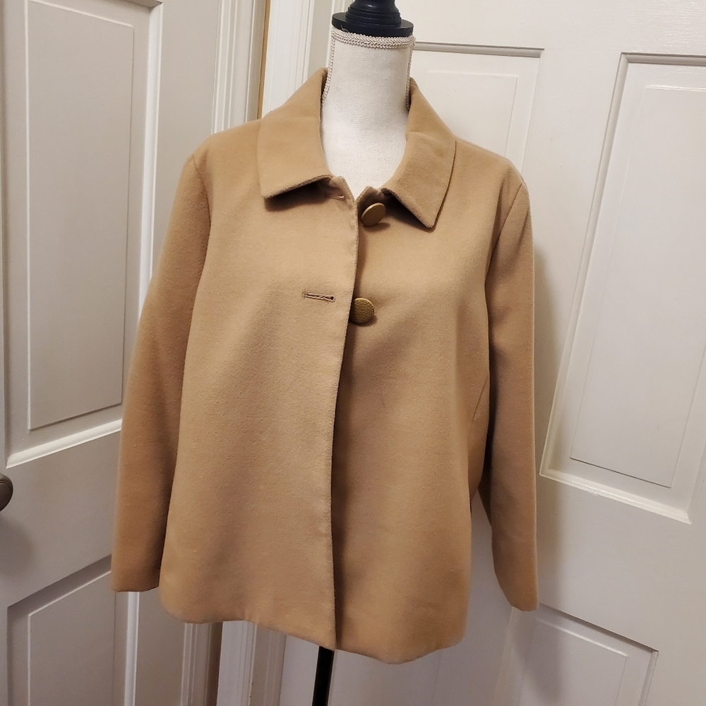 Chico's Beige Swing style Jacket Size 3= 14 ladies fully lined